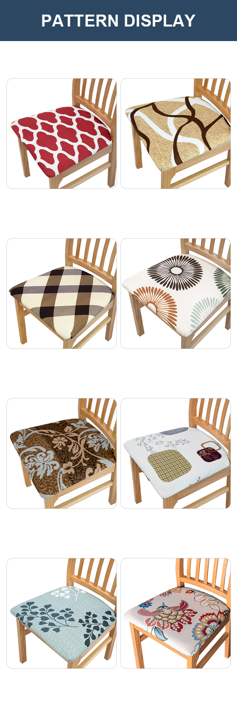 Milk Silk Stretchy Printed Dining Chair Seat Covers Temu
