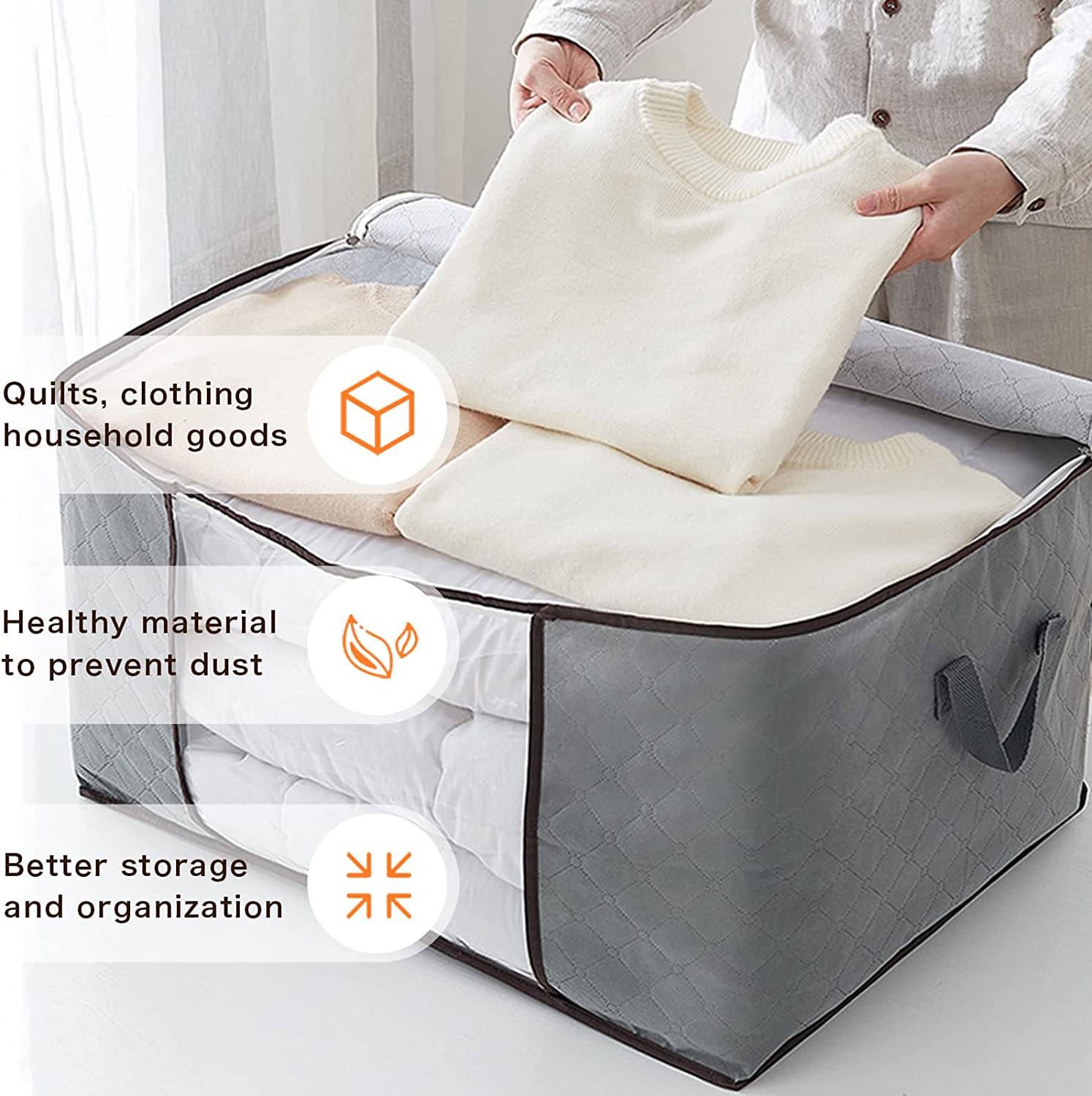 Under Bed Storage Bags, Bed Organizer, Foldable Storage Bag With