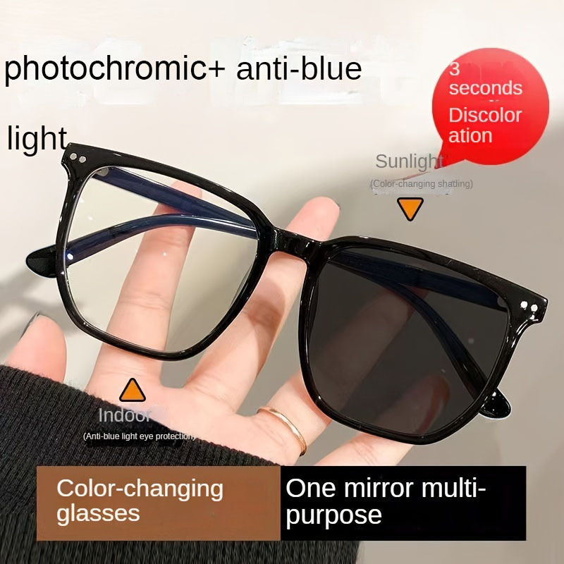 Vintage Oval Transparent Glasses Light Blocking Spectacles