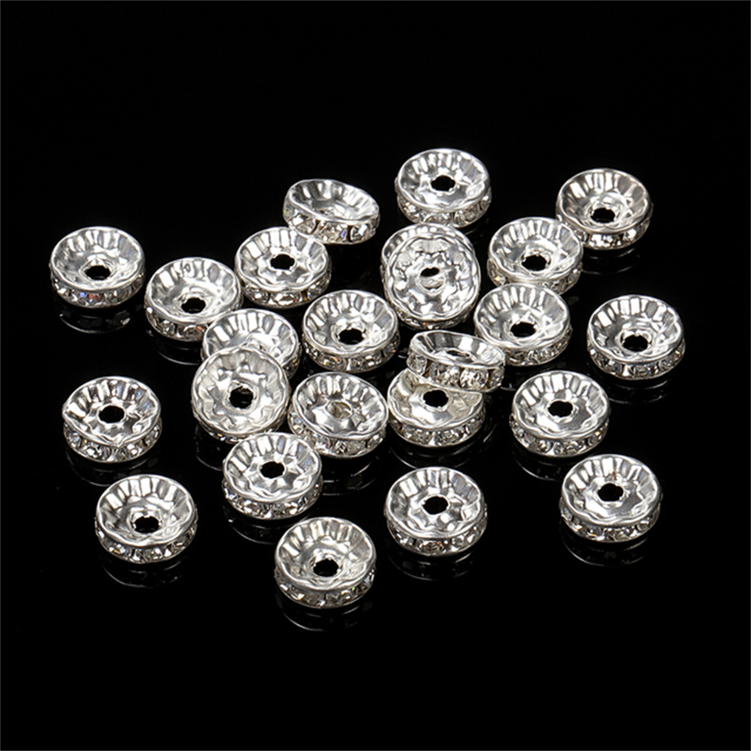 Rhinestone Rondelles Spacers Crystal Beads For Diy Jewelry - Temu