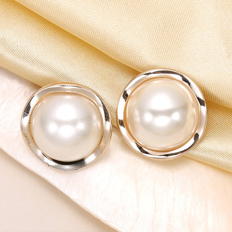 VIXDA 6 Pieces Coat Buttons for Women Gold Metal with Faux Pearls