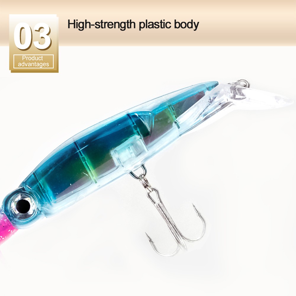 Fishing Squid Lures Kit Glow in The Dark Squid Octopus Artificial Bait Saltwater Sea Fishing Lures 35g 2pcs Style 01