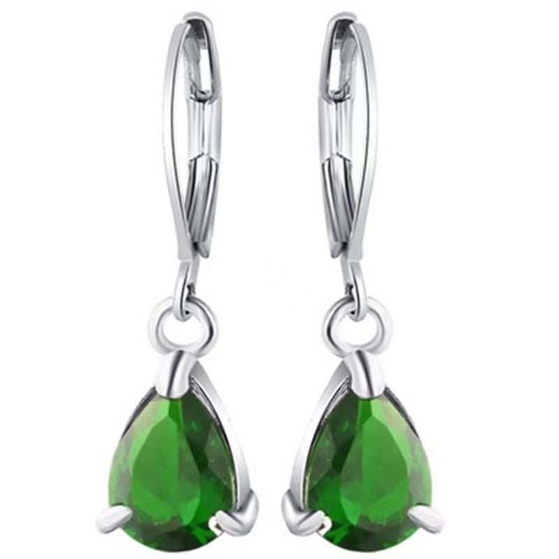 Multicolor Teardrop Zircon Drop Dangle Earrings