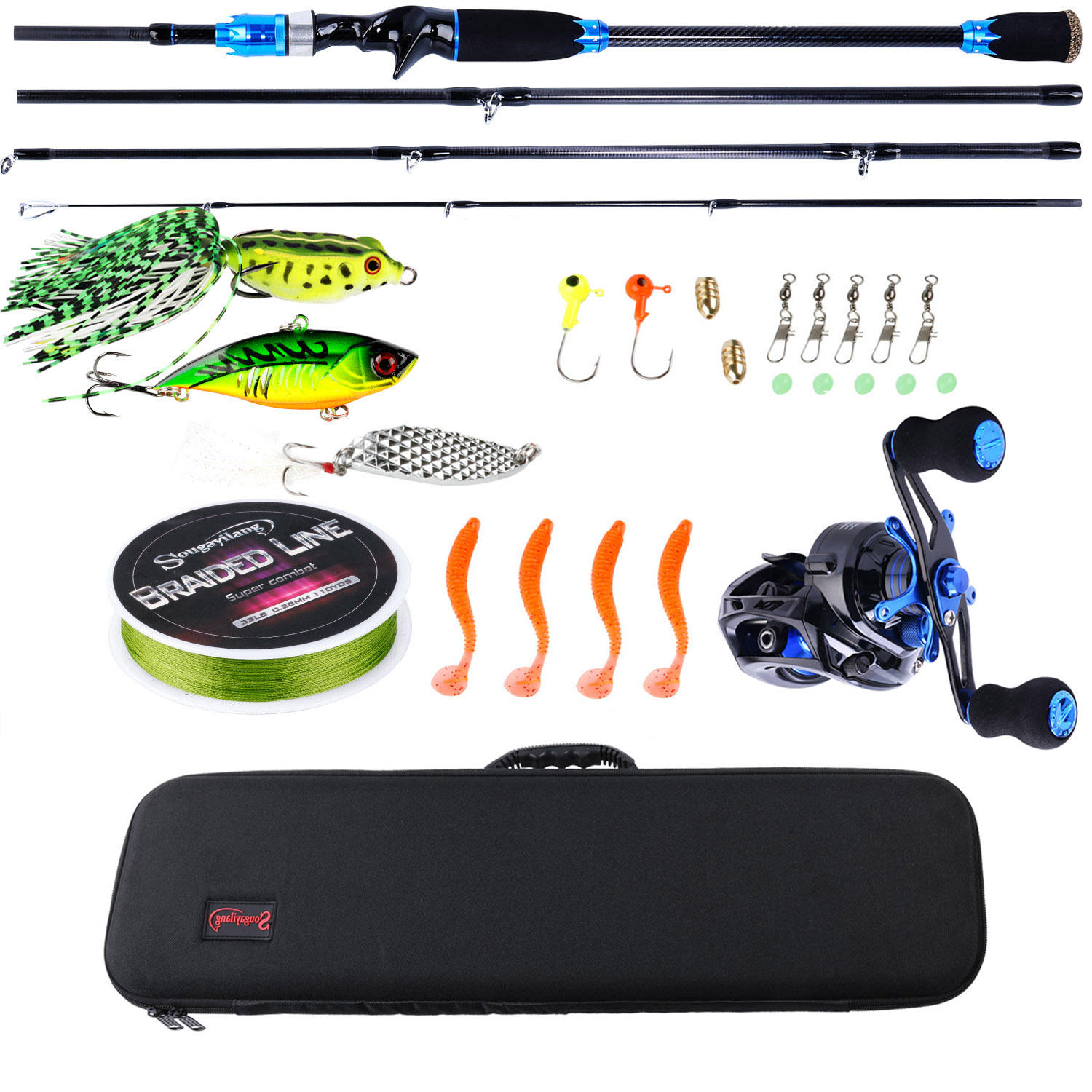 Sougayilang Baitcaster Combo Fishing Rod and Reel Combo, Ultra Light  Baitcasting Fishing Reel for Travel Saltwater Freshwater and Beginner-6ft  with Left Hand Reel : : Sports & Outdoors
