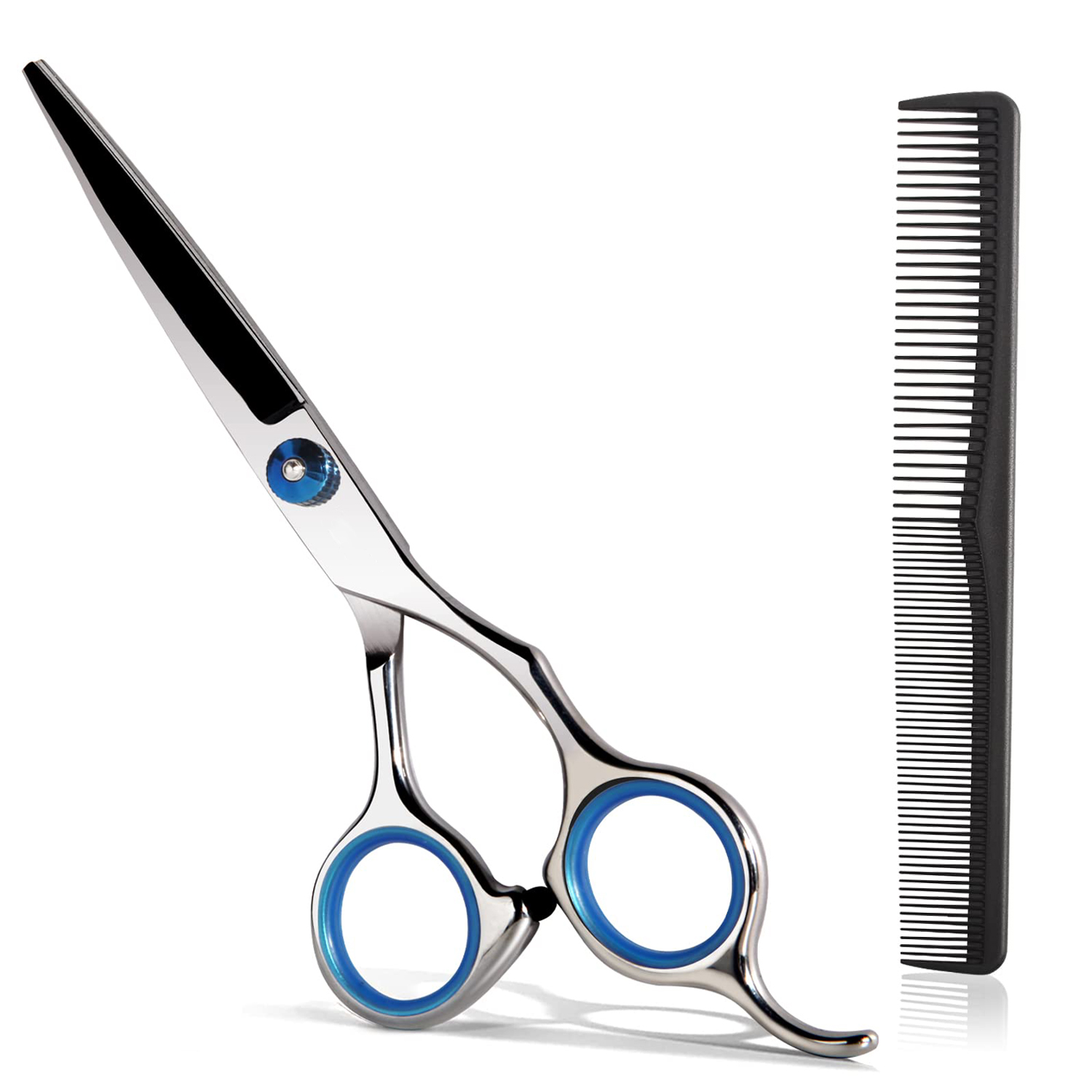 Kapmore 2 Pairs 6in Hair Scissors Professional Haircut Shears Haircut Scissors for Home, Blue