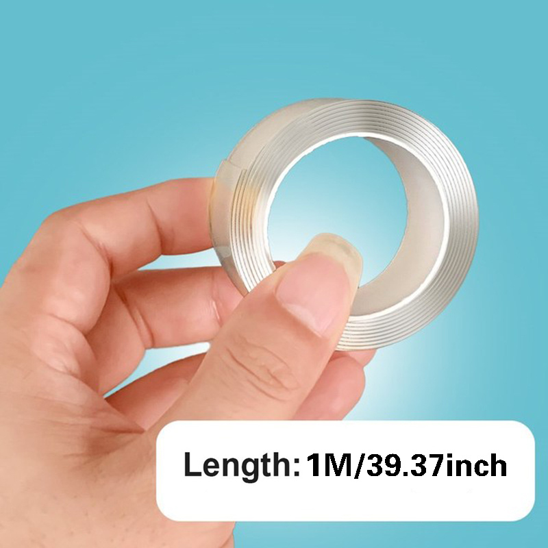 1-5M Nano Double Sided Tape Heavy Duty Transparent Reusable Waterproof  Adhesive Tapes Cleanable Kitchen Bathroom 1mm Thickness - AliExpress