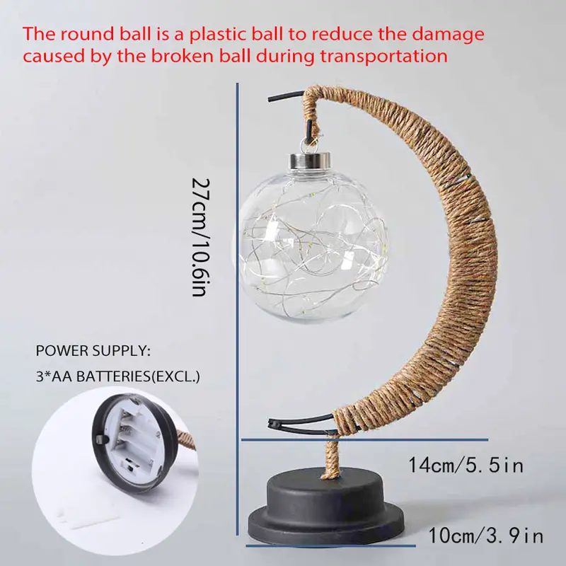 led ball lamp wrought iron moon lamp bar desk lamp decorative lamp bedroom decorative modeling lamp battery not included details 9