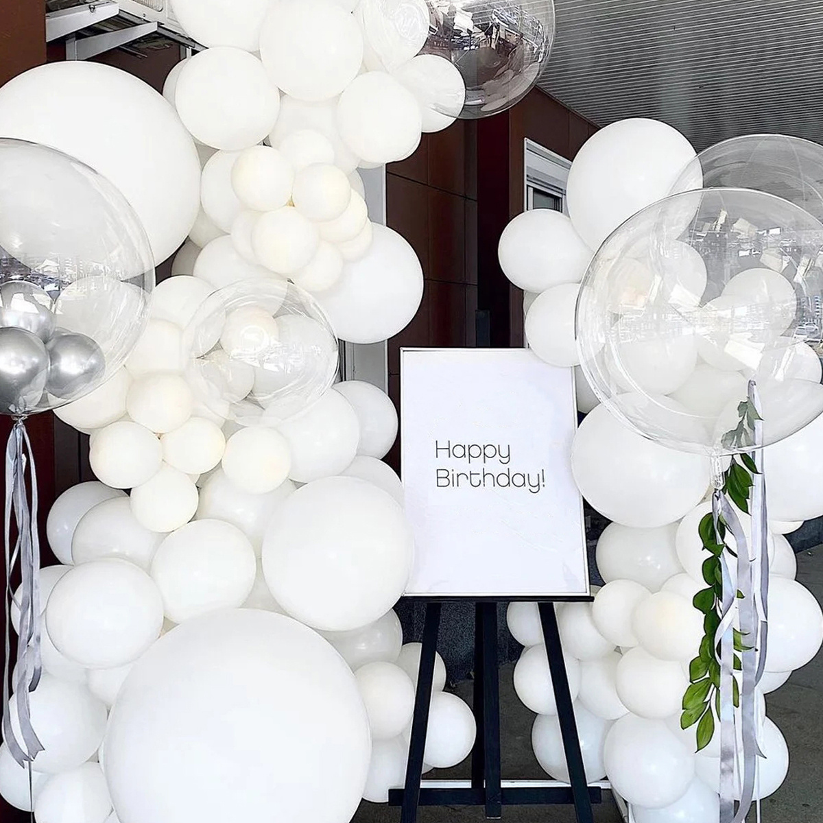 Wedding Decoration Silver White Latex Balloon Set Proposal Birthday Party  Decorations