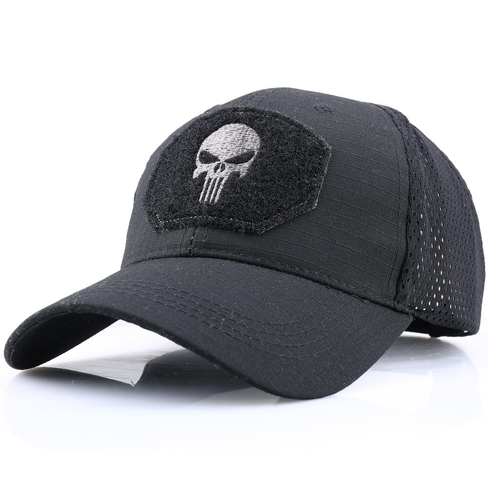 Skull Embroidered Tactical Operator : Adjustable Mesh - Temu Canada