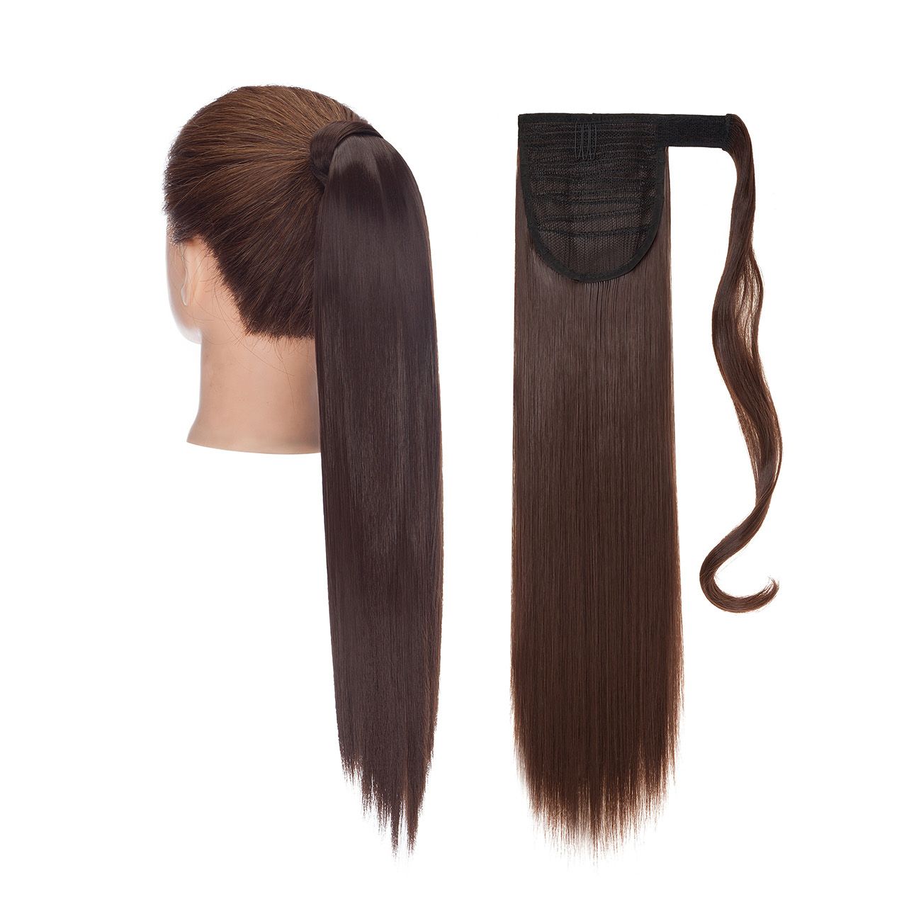 Magic Tape Ponytail Clip In Ponytail Extensions For Women Wrap Around Long  Thick Straight Hairpiece Hair Extension Accessories - Beauty & Personal  Care - Temu