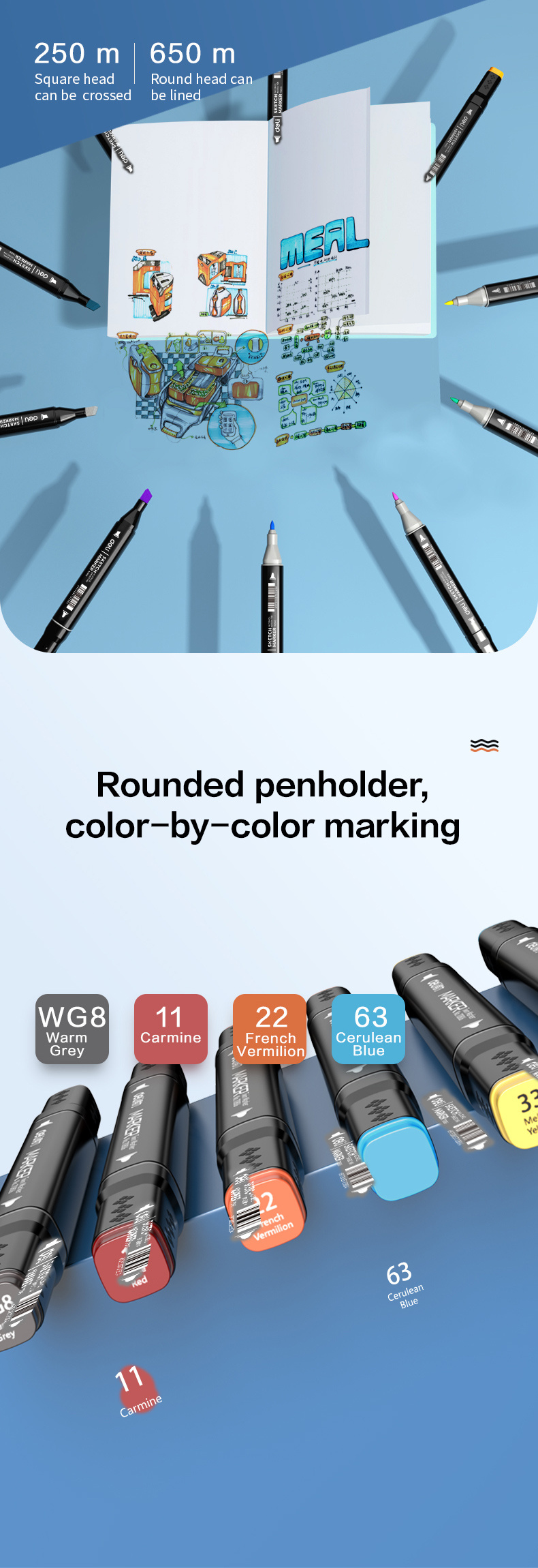 Deli 30/40/60 Colors Creativity Sketch Marker Double Head - Temu