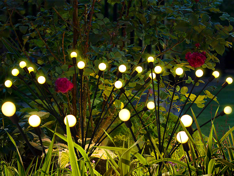 2 set garden firefly lights halloween decorations lights outdoor outdoor waterproof starburst swaying lights firefly garden lights for path landscape outdoor decorative lights garden yard pathways park decor party supplies holiday accessory details 3