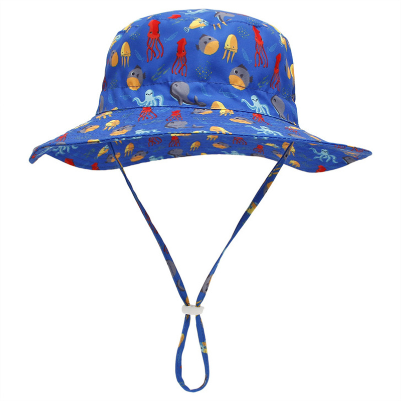 1pc Embroidered Fishing Hat For Toddler Boys And Girls, Sun Hat For Outdoor  Activities, Adjustable Drawstring And Foldable Brim Design With Random
