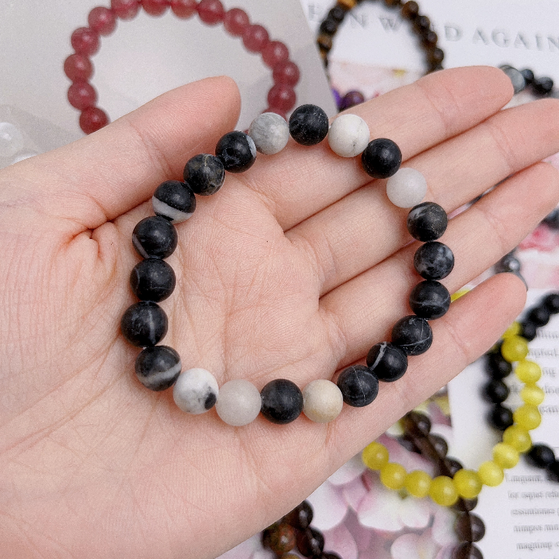 Bracelet Gorgeous Semi-precious Gemstones Round Beads Energy Power