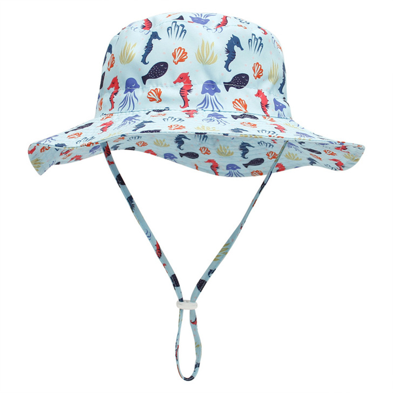 1pc Embroidered Fishing Hat For Toddler Boys And Girls, Sun Hat For Outdoor  Activities, Adjustable Drawstring And Foldable Brim Design With Random