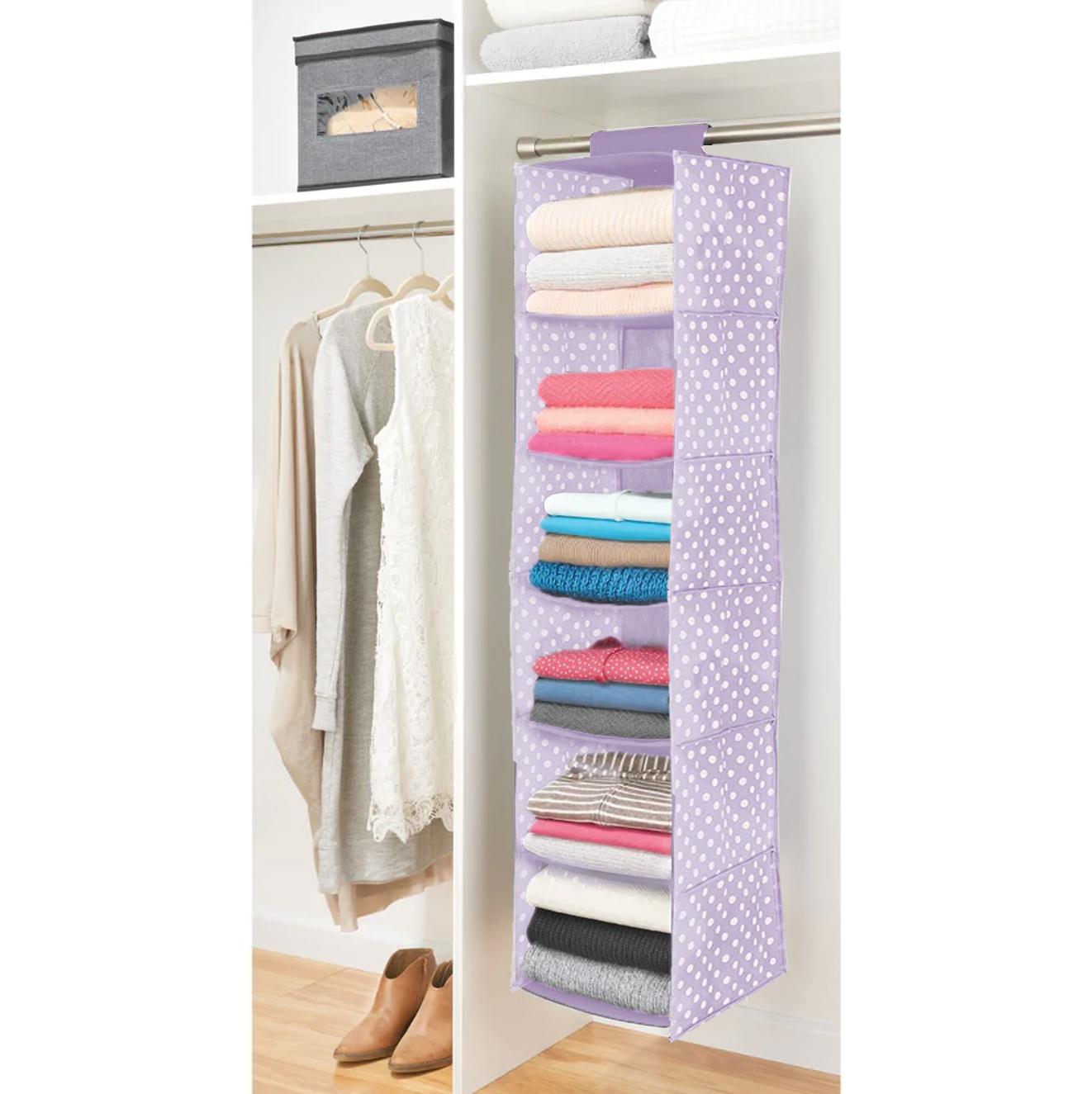 6 shelf Hanging Closet Organizer Maximize Storage Space Temu