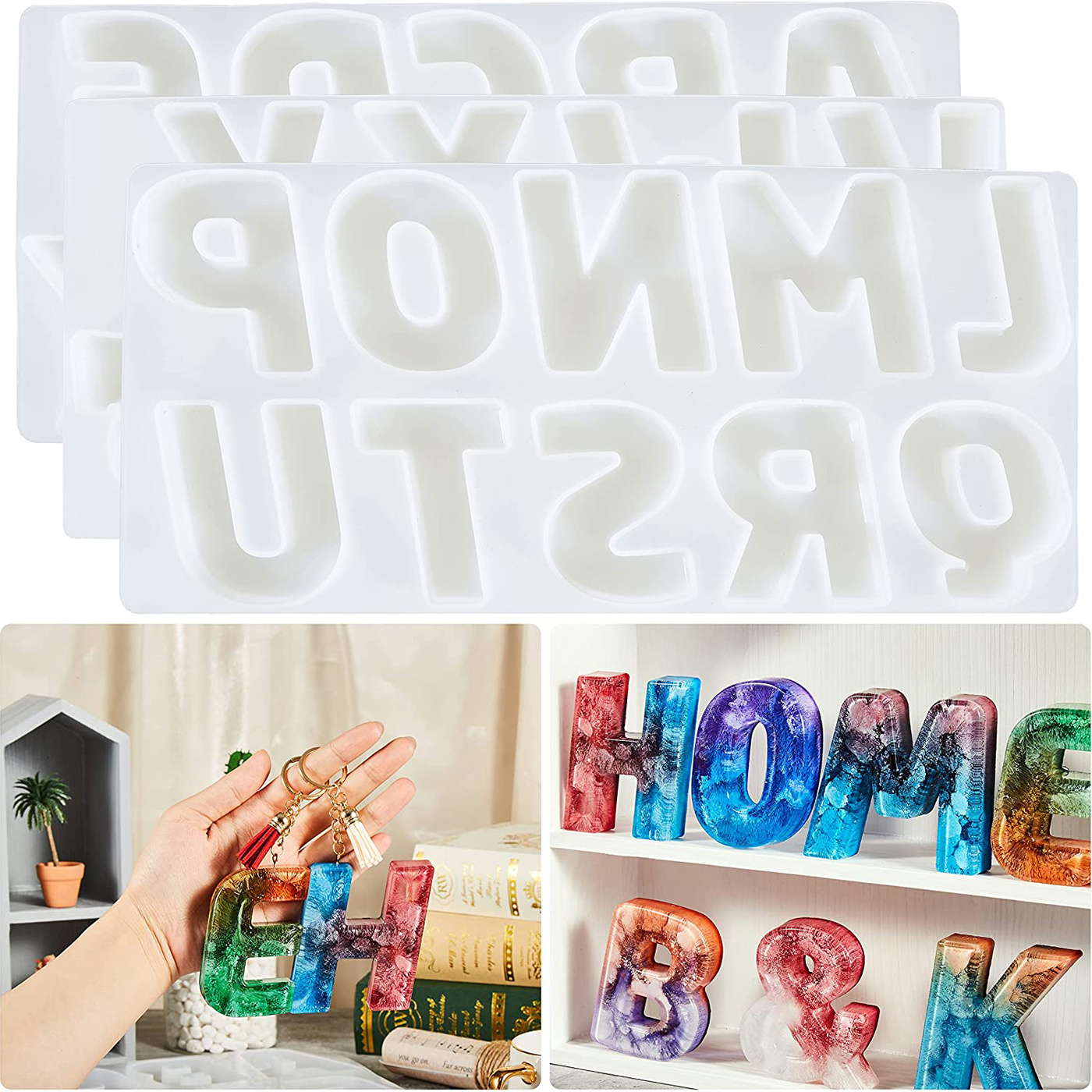 3 Pack Mini Letter Mold Alphabet Mold Letter Resin Mold Alphabet Resin  Casting Mold Soap Making Molds Silicone Mold for Candle Home Decorate Mold