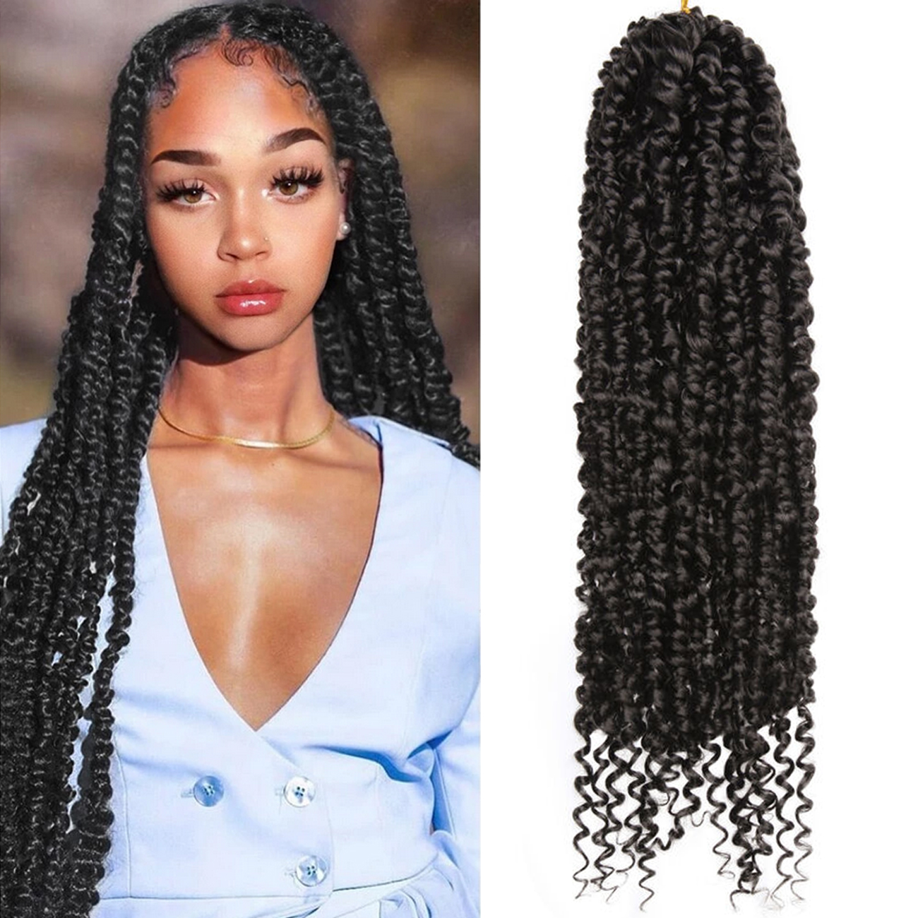 Passion Twist Hair For Women Natural Black Bomb Pre Twisted Water Wave  Crochet Braids Hair Pre Looped Curly Bohemian Synthetic Braiding Hair  Extensions 12 Strands #1b - Temu