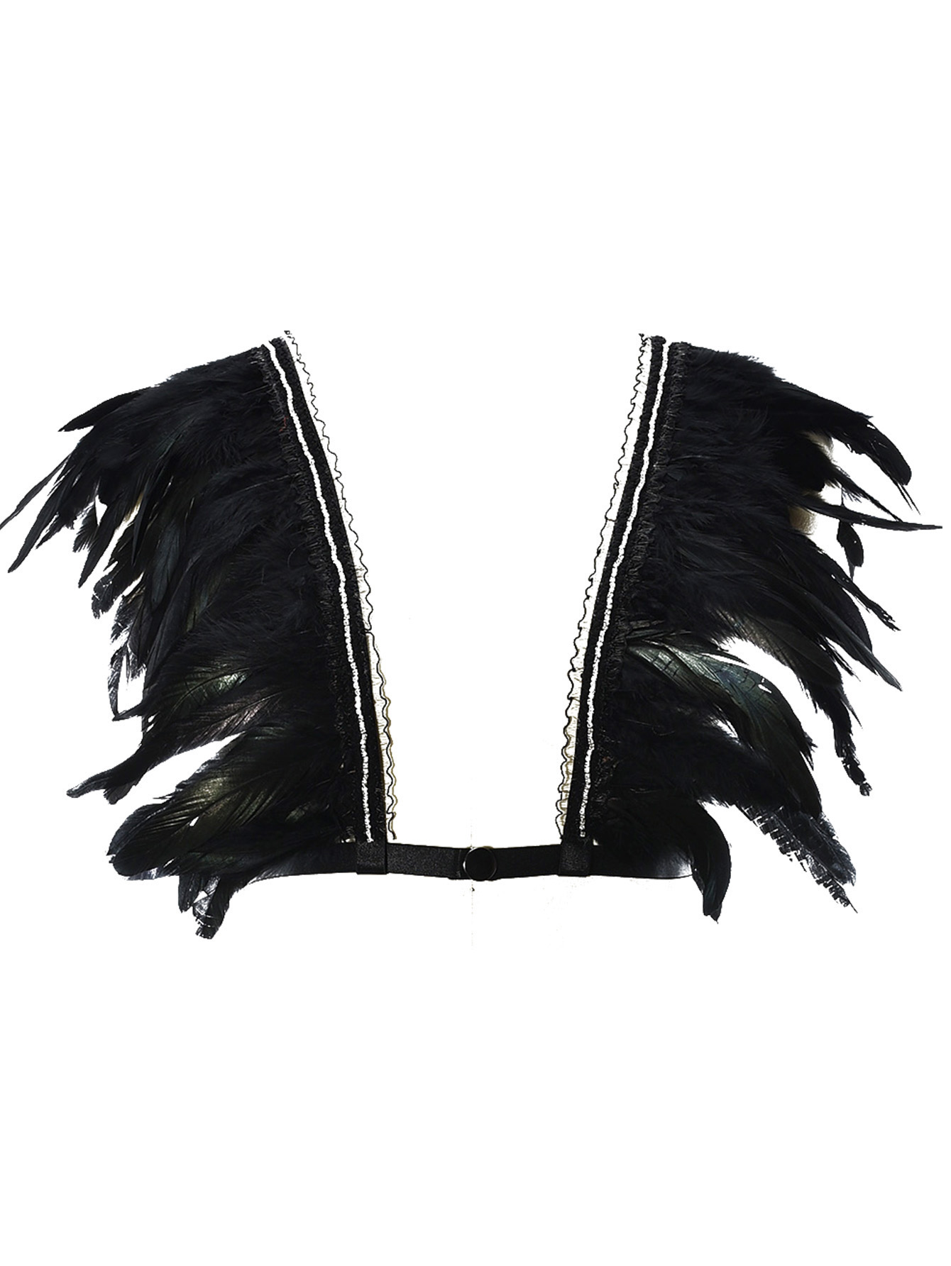 Gothic Feather Harness Bra Adjustable Elastic Straps - Temu