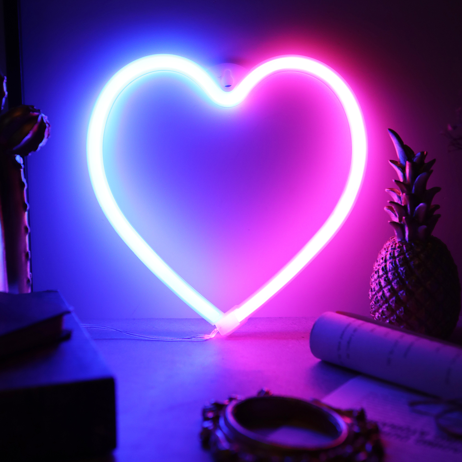 Led Sweet Heart Butterfly Neon Lights Sign Wall Decor - Temu Canada