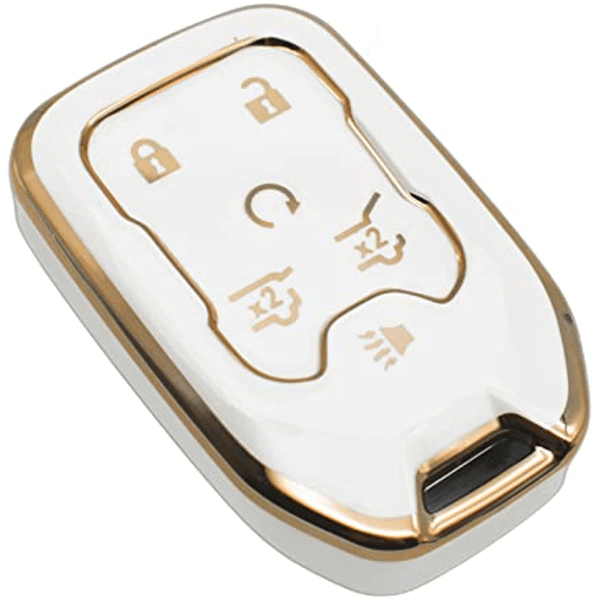  SANRILY Golden-edge Key Fob Cover for Buick Envision 2021 2022  for Chevy Suburban Tahoe Silverado 1500 LT GMC Yukon Keyless Full  Protection Key Case Shell with Bling Keychain Beige : Automotive