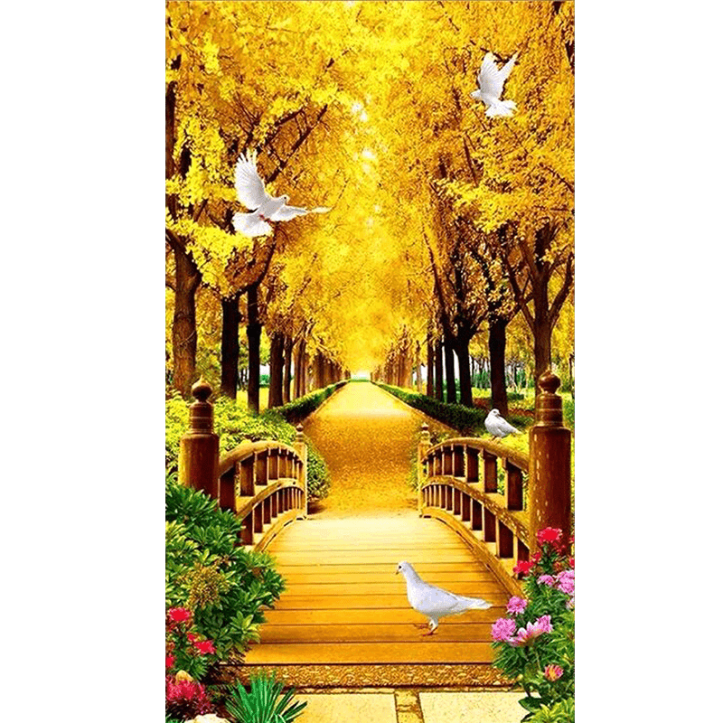 Tree Path Landscape Picture Diamond Painting Kits Digital - Temu