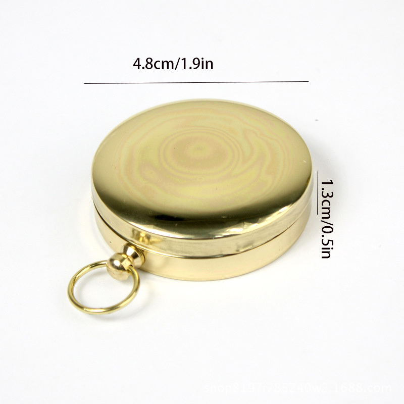 1pc G50 Pure Copper Pocket Watch Style Compass - Multifunctional Outdoor  Mountaineering Tool With Luminous Dial And Protective Cover