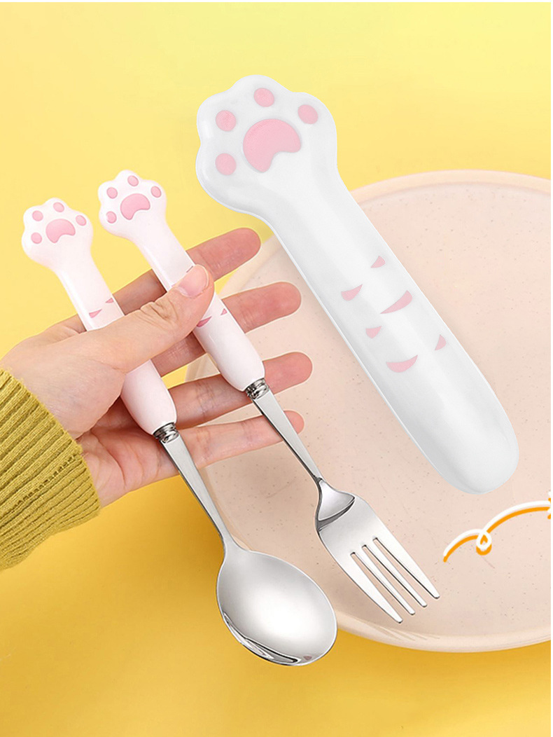 Baby Lunch Box With Cutlery Set And Straw Cute Cat Claw - Temu