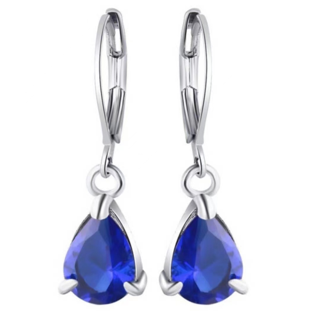 Multicolor Teardrop Zircon Drop Dangle Earrings