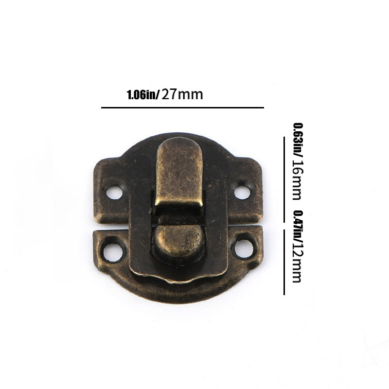 Chinese Lock Latches Bronze Round Hasp Iron Smooth Catch Box Buckle Clasp  1.6 41mm V42 