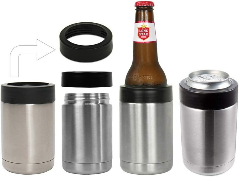 Olerd 16oz Double wall Stainless Steel Insulated Can Cooler, Bottle or  Tumbler for Slim Beer & Hard Seltzer Cans, Beer Bottle Holder (Silver)