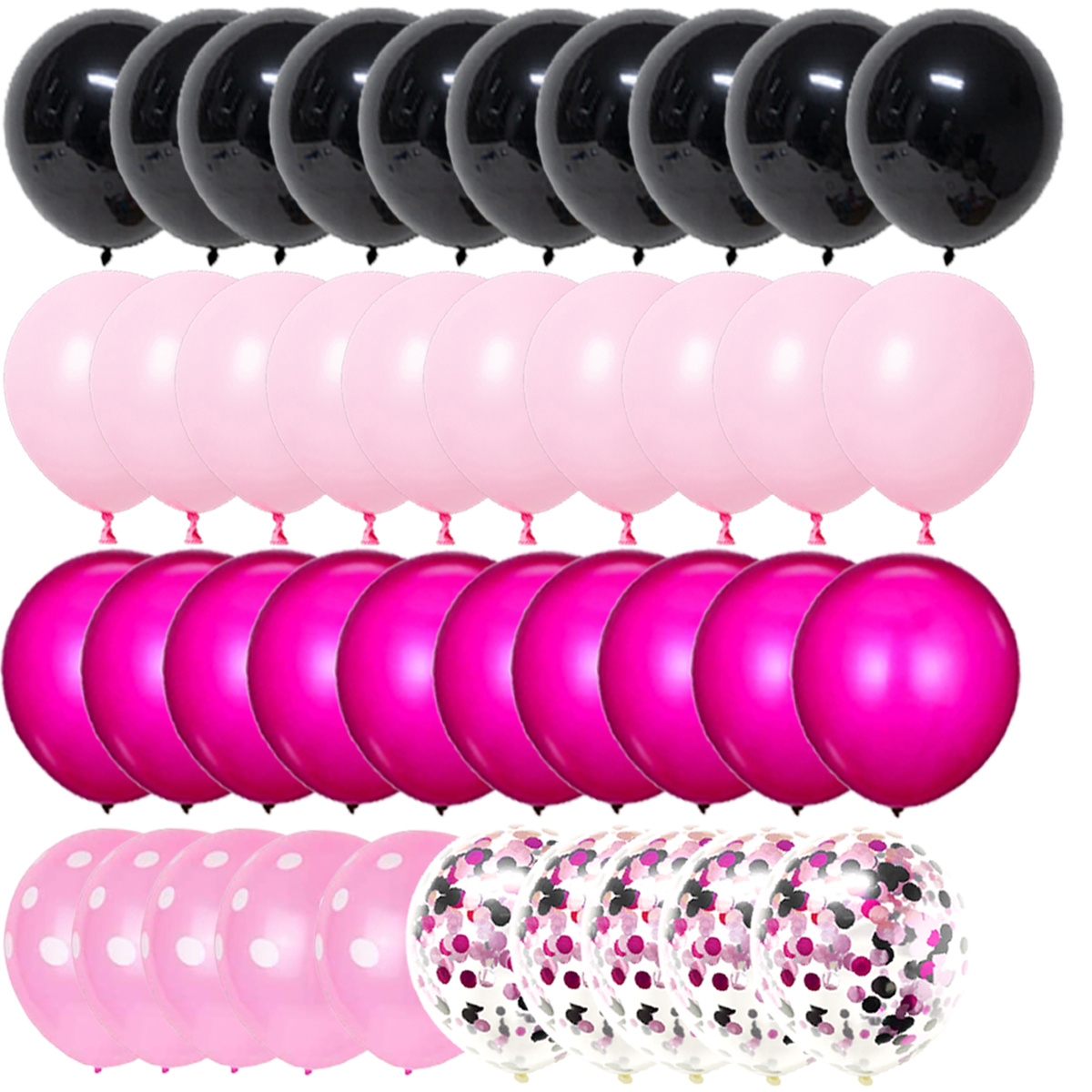 12 globos de fiesta de Minnie, negro, rojo rosa, globos rosas para  decoración de fiesta de ratón, baby shower, fiesta de niñas, cumpleaños de  niños