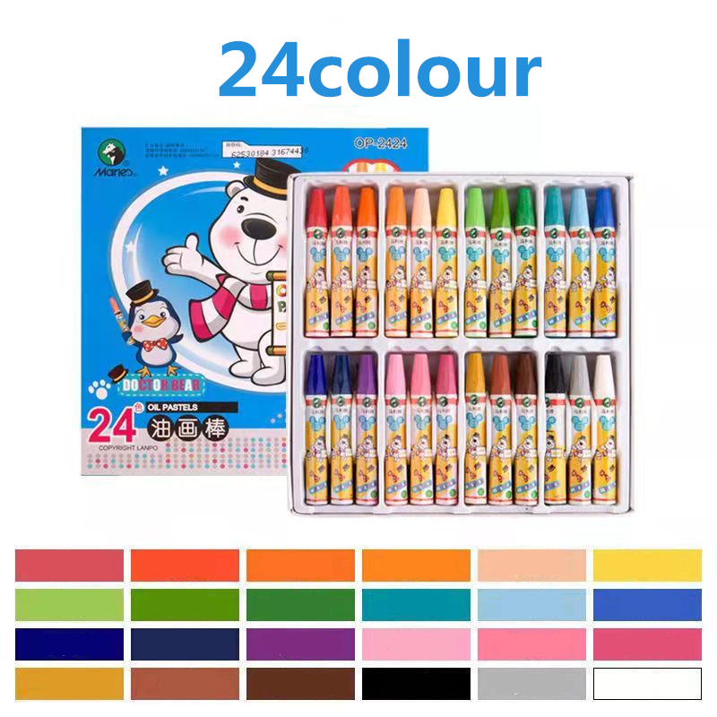 Oil Pastels 12/24/36 Assorted Colors, Pastels Caryon for Kids Can Be Washed Off by Water Drawing Pen Art Set Kit Round Shape Oil Pastel Crayon Stick