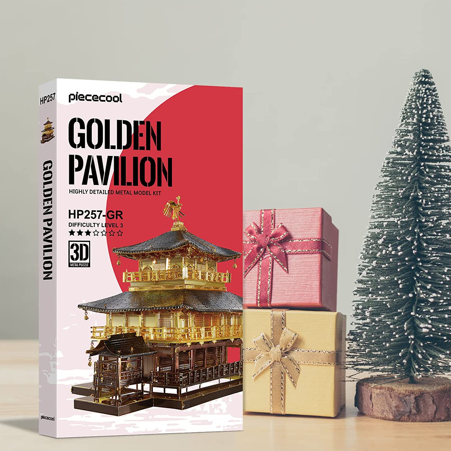 Piececool 3d Metal Model Kits Adults Kinkaku Ji Golden - Temu