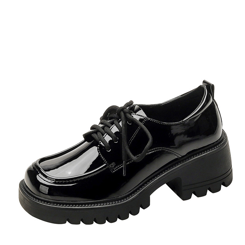 HUSH Laurie Leather Lace Up Chunky Sole Shoes, Black at John Lewis &  Partners