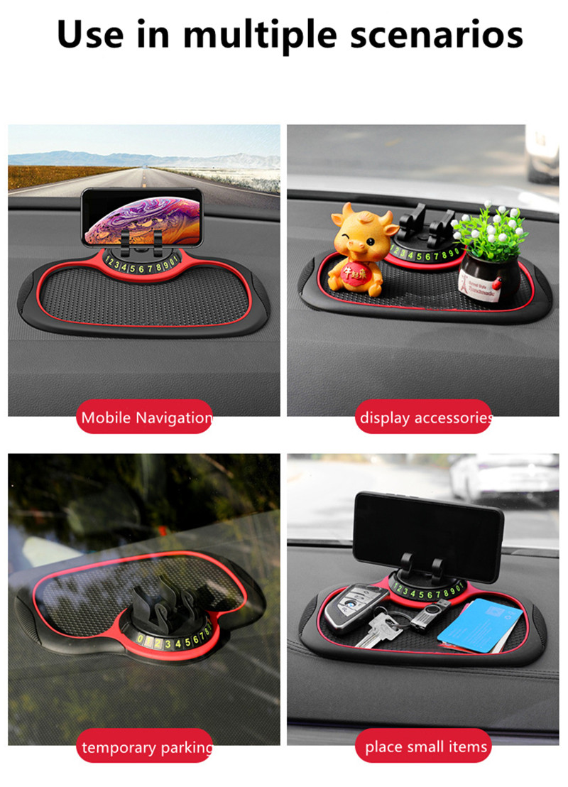 flowgoer Antirutschmatte Multifunktionale Auto-Antirutschmatte:  Silikon-Telefonhalter, Praktische Handyhalterung – Hält Telefone, Schlüssel  sicher im Auto