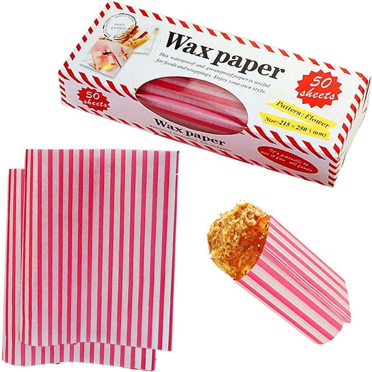 200pcs Wax Paper Sheets For Food Basket Liners Food Picnic Bbqs Paper Sheets