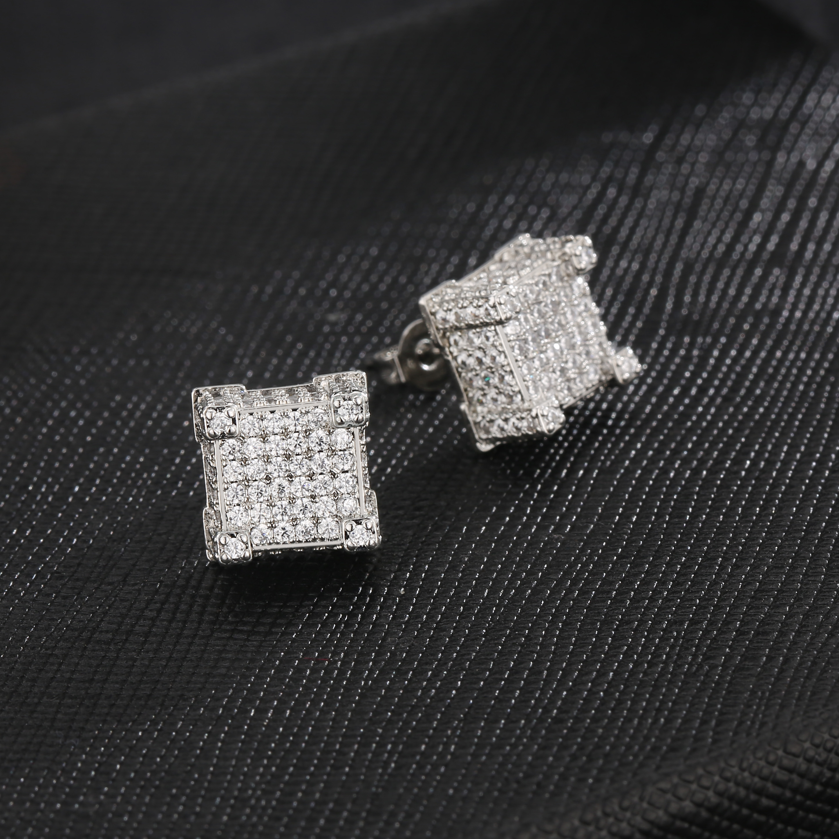 Hip hop diamond on sale earrings