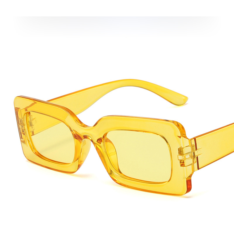 Retro Square Thick Frame Sunglasses Hip Hop Candy Color Outdoor Party  Sunshade Decoration Glasses Uv Protection - Temu