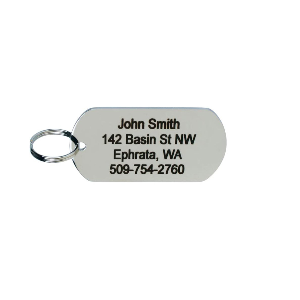 Slide-On Personalized Stainless Steel Pet ID Tag