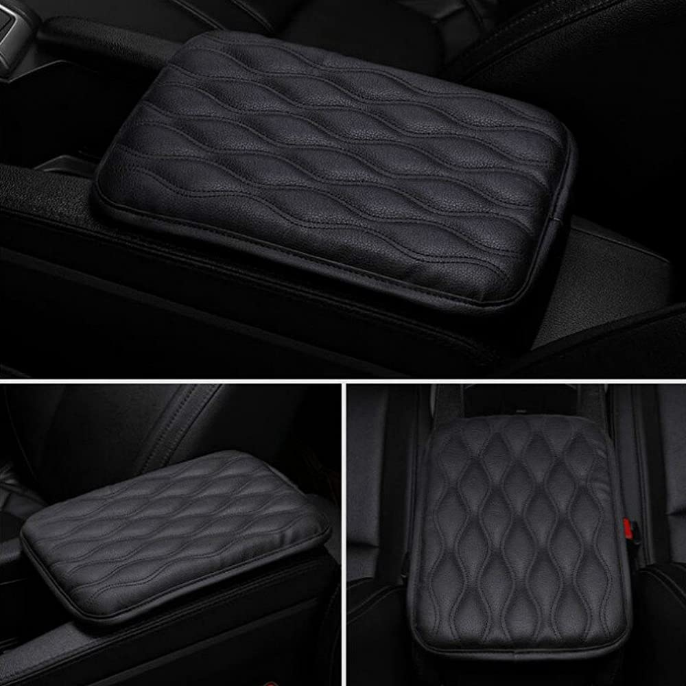 Automaze Center Console Arm-rest Cover Pad With Mobile Pocket Universal Fit  for SUV/Truck/Car, Car Armrest Seat Box Cover, Leather Auto Armrest Cover