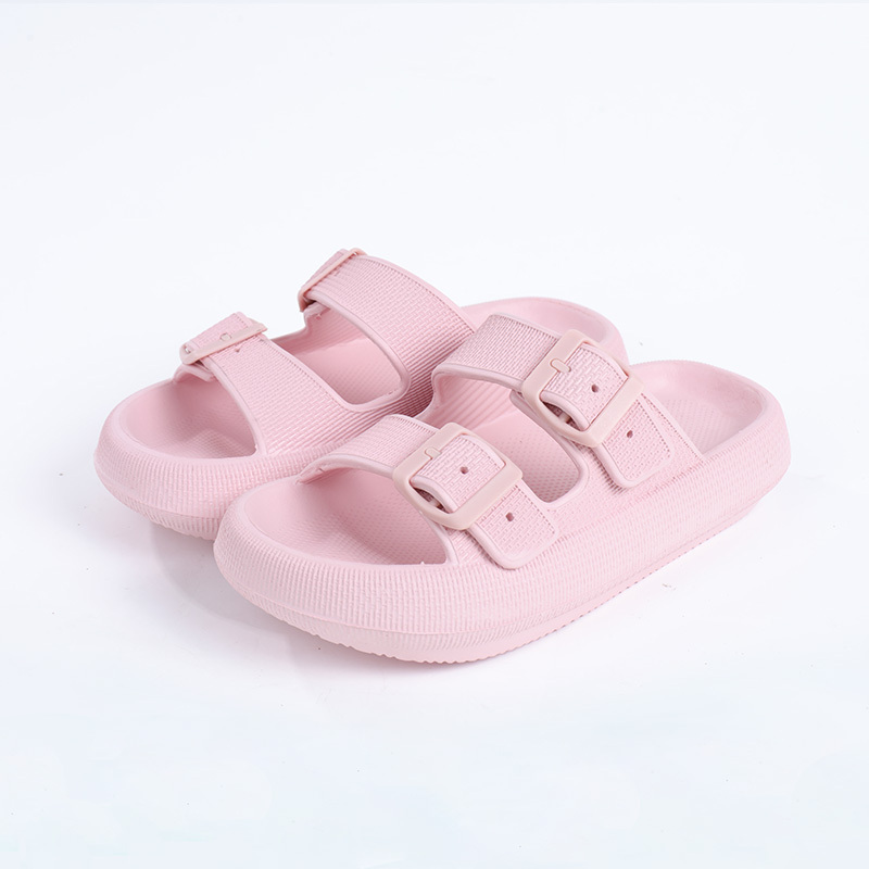 Women's Slippers Double Strap Buckle Slides Thick Sole Eva - Temu