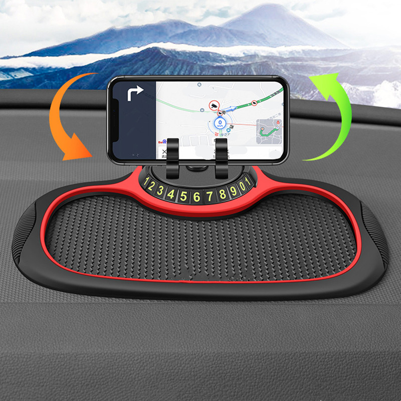 Multi-Functional Car Anti-Slip Mat & Phone Mount, 360°rotating Swan Bracket.Silicone  Dashboard Car Pad Mat ,Instrument Panel Bracket Anti-Slip Mat