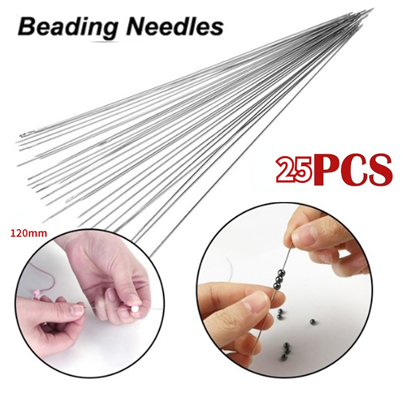 Stainless Steel Diy Beading Needles For Beads Big Eye Thread - Temu