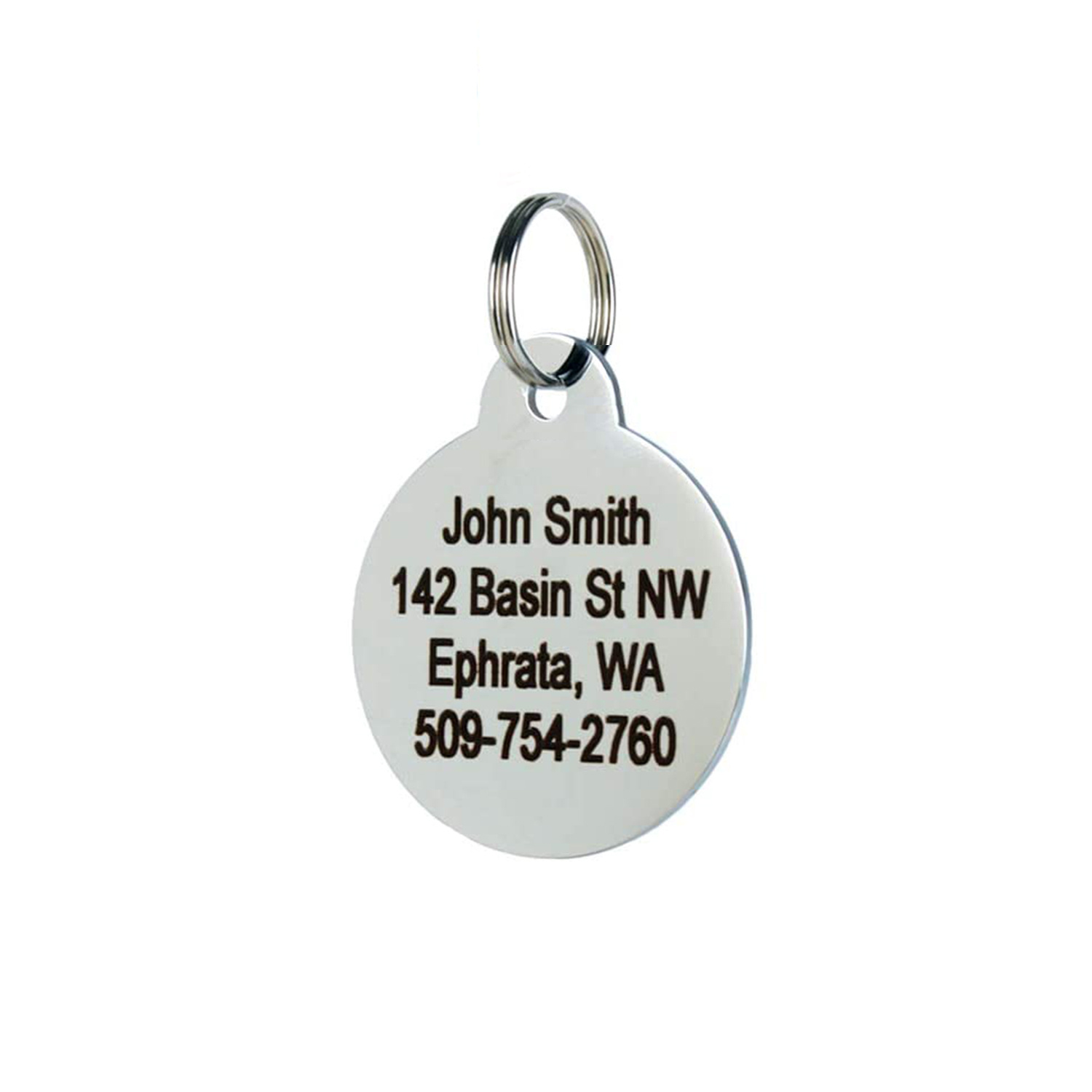 Slide-On Personalized Stainless Steel Pet ID Tag