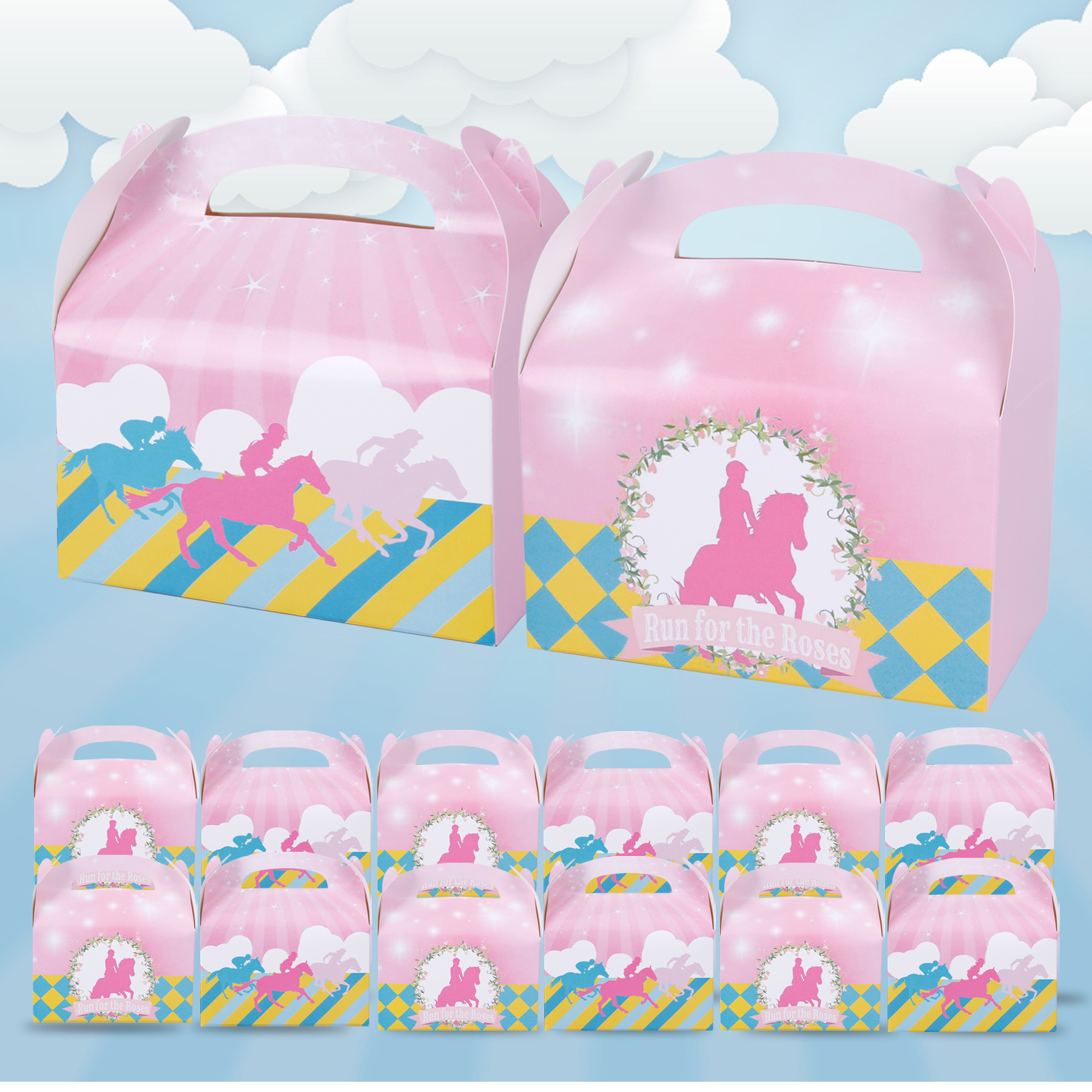 Kentucky Horse Birthday Party Goodie Bags Wild Horse Derby Snack Candy Boxes, Cowgirl