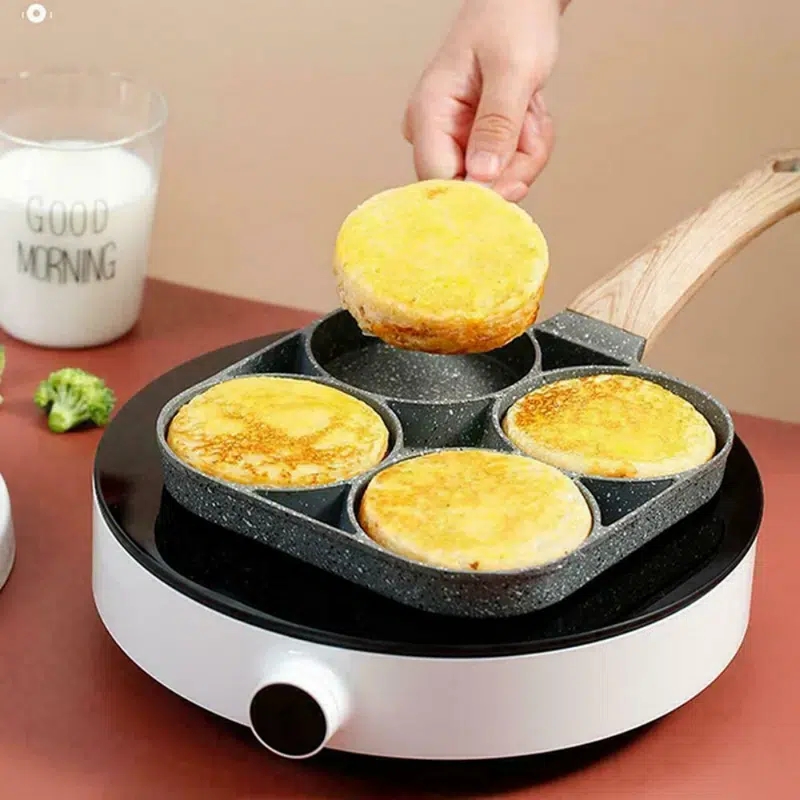 6 Hole Electric Mini Pancake Pan, Non Stick Egg Frying Pan, Nonstick Baking  Maker, Multifunctional Breakfast, Cake Pop, Pancake Maker Hamburger