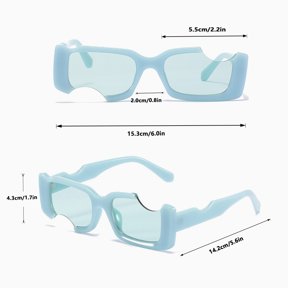 Irregular Semi-rimless Sunglasses Women's Shades Glasses Y2k