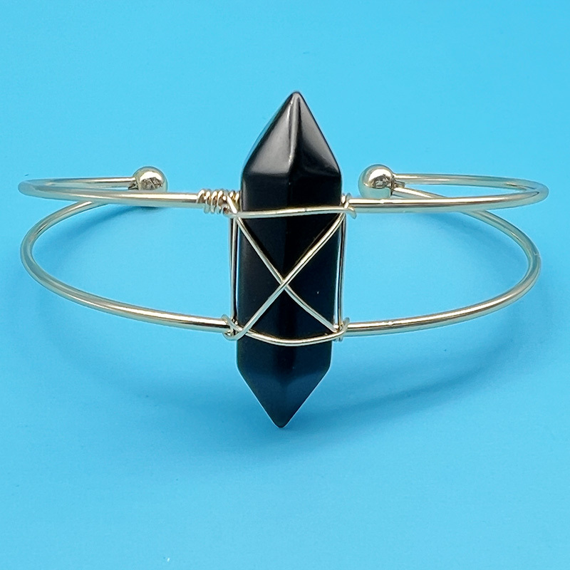 Pure Natural Crystal Hexagonal Column Bangle