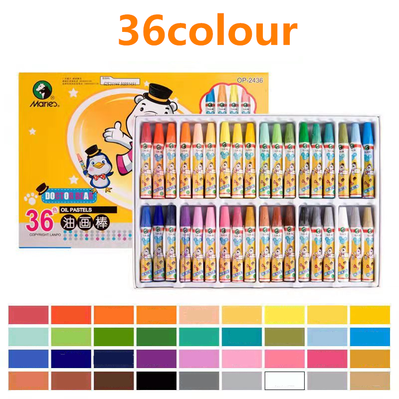 36-color Round Shaped Oil Pastel Set, Student Art Supplies